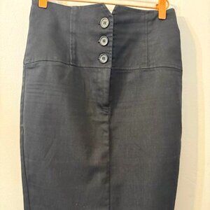 Dazz High Waisted Pencil Skirt with Buttons